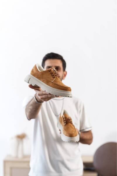 BESKAR حذاء رجالي كاجوال من KB X6 Kuback Tan Suede