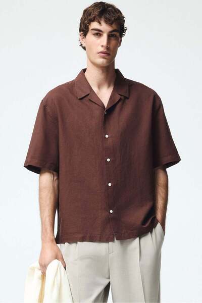 H&M Relaxed Fit Linen-blend resort shirt