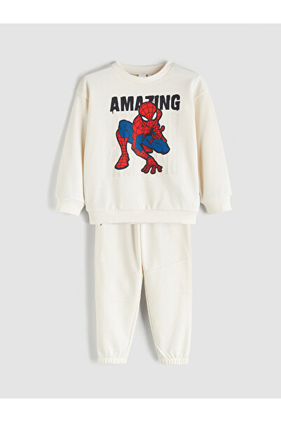 LC Waikiki Crew Neck Spider-Man Printed Boys' Tracksuit Set