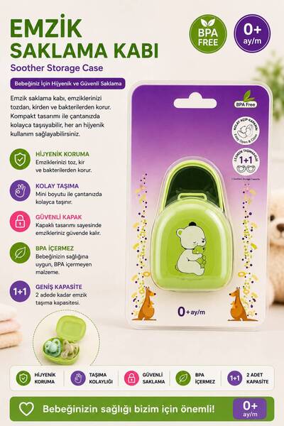 Generic Brand Pacifier Storage Container Bpa-Free 2 Pacifier Capacity Hygieni...