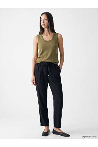 LC Waikiki Pantaloni de damă NEVAVM cu elastic la talie și croială morcov
