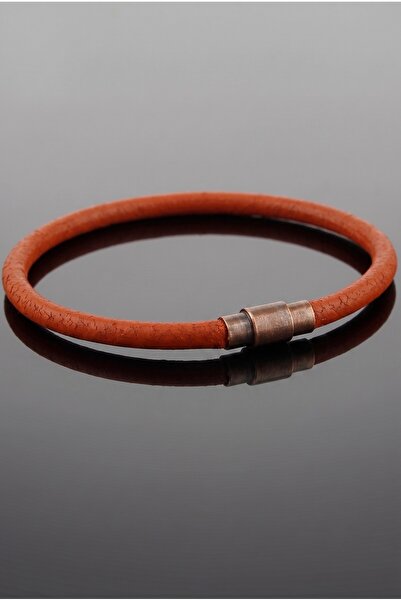 Solfera Cinnamon 4mm Thin Genuine Leather Copper Color Magnetic Clip Men's Br...