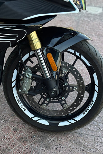 Banxtre 12 Pieces 450Sr Written Wheel Stripe Sticker Set for Cfmoto 450Sr