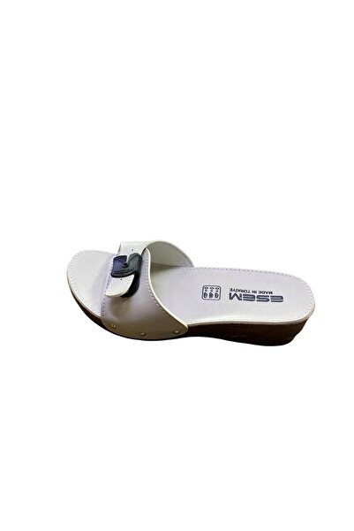 Esem Women's Plastic Buckle Wedge Heel Slippers