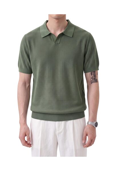 Future Fit Men's Knit Polo Shirt, Short Sleeve, casual, Textured shirt