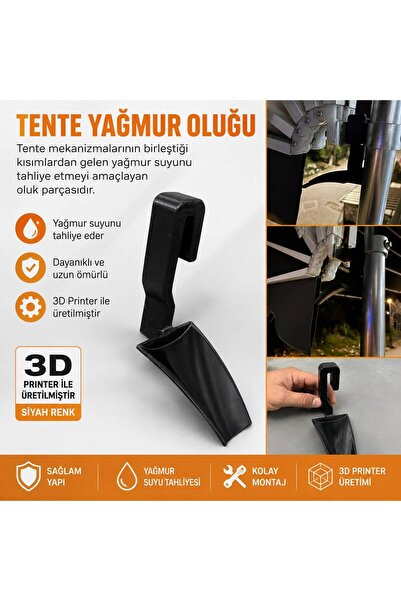 Genel Markalar Tente Yağmur Oluğu | Tente Su Tahliye Aparatı | 3D Yazıcı Üret...