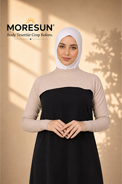 MORESUN Turtleneck Neck Collar Sleeveless Top - Lycra Women's Body Hijab Crop...