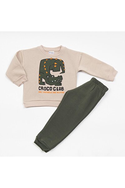 TRAX Σετ φόρμας αγόρι "Croco club" μπεζ