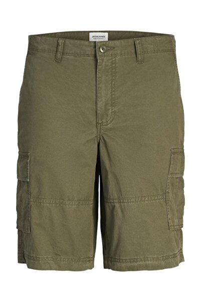 Jack & Jones Βερμούδα cargo υφασμάτινη αγόρι "Cole junior" χακί