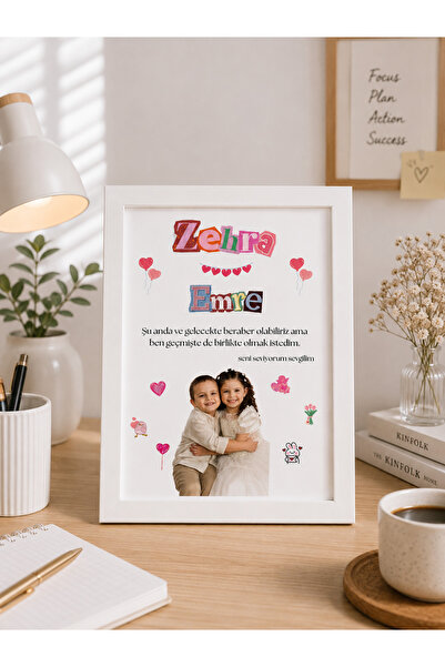NPCQUN Kişiye Özel 10x15 Fotoğraflı Çerçeve – İsimli Tasarım | Sevgiliye - Ar...