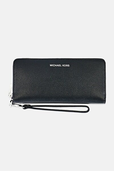 Michael Kors محفظة نسائية طويلة بشعار العلامة التجارية، لون أسود