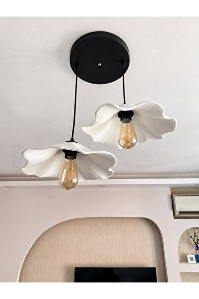 DREAM MODE Freesia 2'li Bohem Çiçek Sarkıt Avize Modern Salon, Yemek Masası, ...