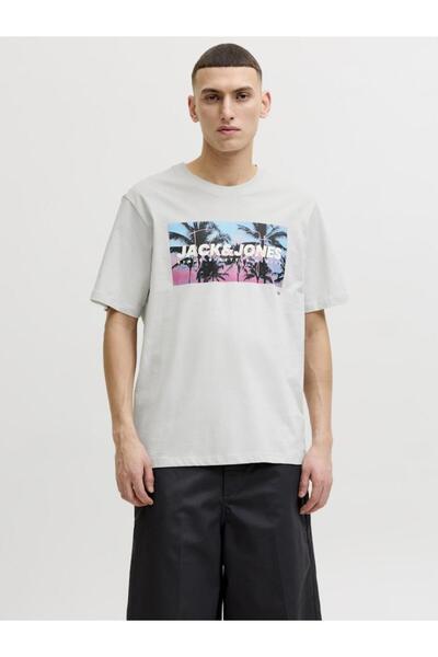 Jack & Jones Μπλούζα κοντομάνικη ανδρική "Diana tee" γκρι