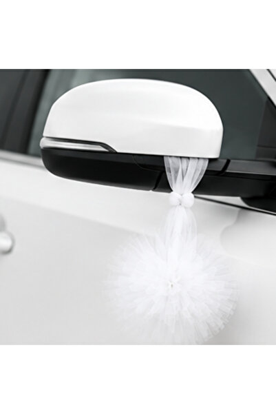 KARAKIZ Vehicle Convoy Ornament Tulle Pompom White 1 Piece