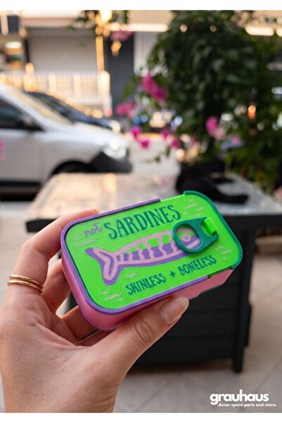 GRAUHAUS Sardalya Konservesi Sardines Takı Kutusu - Pembe & Sarı Yüzük, Küpe ...