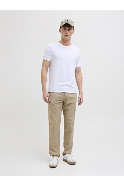 Jack & Jones Παντελόνι λινό ανδρικό "Kane hybrid" μπεζ crockery