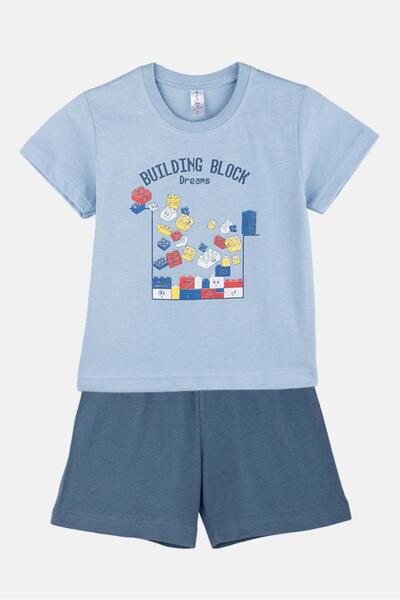 JOYCE Πυτζάμα αγόρι "Building block" γαλάζια