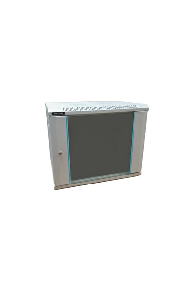 Dateup Dulap rack de perete 9U 600x600, cu ușă de sticlă, panouri laterale de...