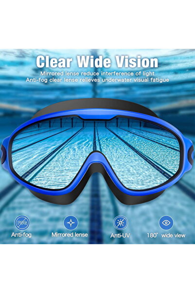STARSTAR Two pairs of unisex swimming goggles for adults, anti-fog, UV protec...
