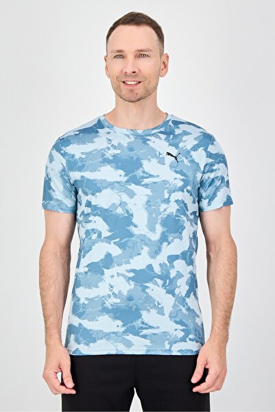 Puma Men Sportswear Fit Short Sleeve Camouflage Running T-Shirt, Multicolor