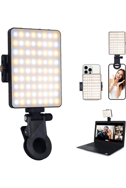 STARSTAR 3-in-1 Selfie Light - Clip-on design for all screens - USB rechargea...