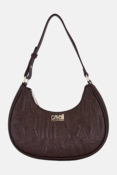 Cavalli Class Women Brand Logo Shoulder Bag, Brown