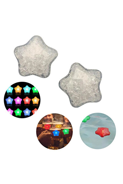 STARSTAR 12 LED ice cubes with glowing stars and multi-colored flashing effec...