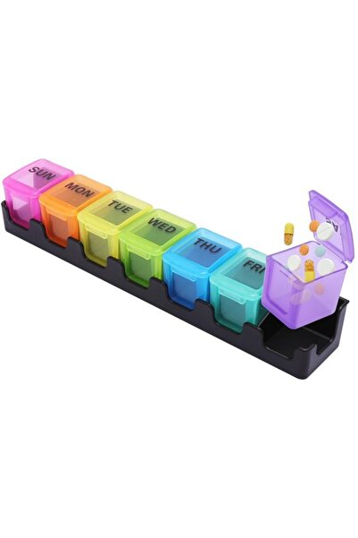 STARSTAR 7-Day Pill Box - Portable Pill Box with Label - Food Safety and Compact