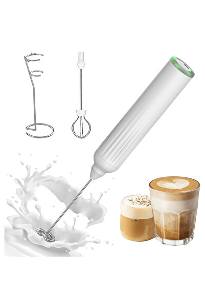 STARSTAR 2-in-1 rechargeable handheld milk frother with stand set, suitable f...