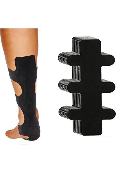 STARSTAR 10-Pack Pre-Cut Black Kinesiology Tape Strips for Achilles Tendon & ...