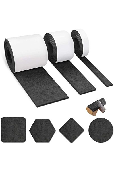 STARSTAR Self-Adhesive Felt Sliding Mats, 3 Rolls Black - 100cmx10cm + 100cmx...