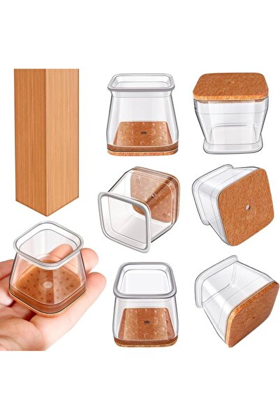 STARSTAR 20Pcs Square Transparent Silicone Chair Leg Protectors (Side 27-39mm...