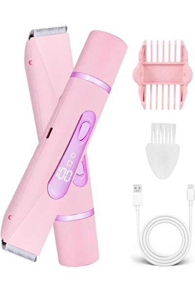 STARSTAR 2-in-1 cordless women's shaver pink – IPX7 wet & dry bikini trimmer ...