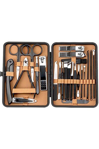 STARSTAR 24-Piece Black Stainless Steel Professional Nail Clipper Set with Po...