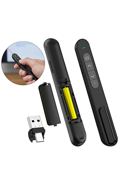 STARSTAR Rechargeable Presentation Remote Control Red Laser Bluetooth 2.4GHz ...