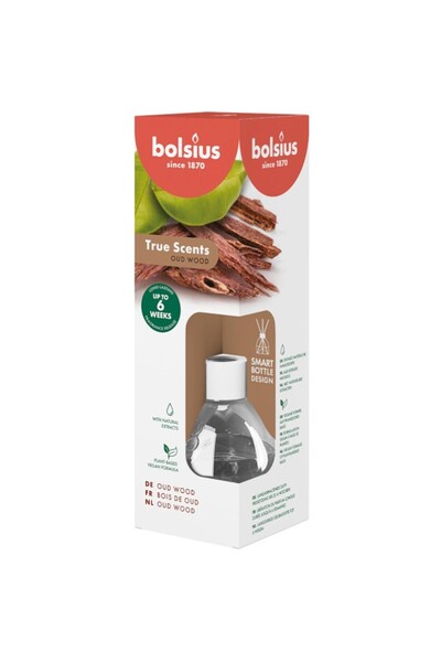 Bolsius Set 2 x Odorizant Difuzor cu Betisoare pentru Casa, Lemn de Oud, 60 ml,