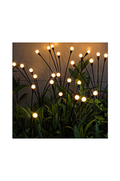 Generic Σετ 2 Ηλιακών Φωτιστικών Κήπου, 8 LED, Εφέ Πυγολαμπίδας, Θερμό Λευκό ...
