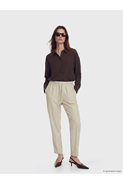 LC Waikiki Pantaloni de damă cu talie elastică și croială morcov