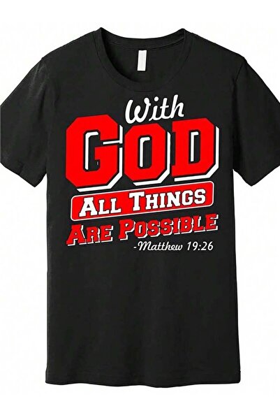 KYMC07 Men's Vintage Distressed God, Things Are Possible Matthew 1926-Shirt -...