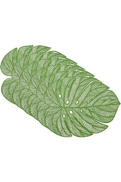 OEM Suporturi de masă - 6 bucăți - 46x37 cm - PVC - Frunze - Verde