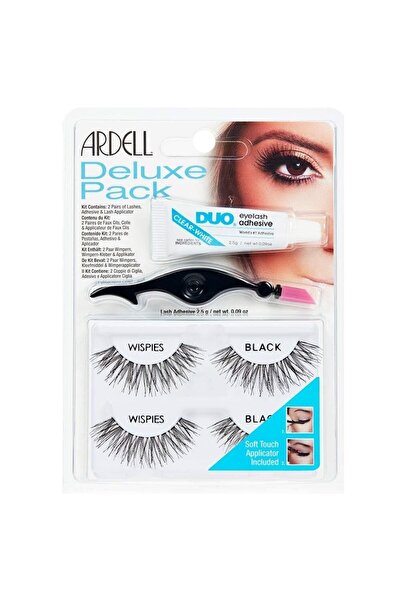 Ardell Πακέτο Deluxe Wispies Μαύρο (Βλεφαρίδες 2 ζευγάρια, Κόλλα 2.5γρ & Εφαρ...