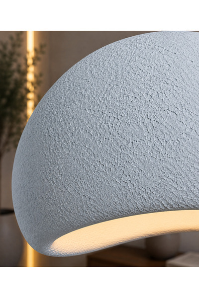 Lambadar Titan Model Premium Beton Dokulu İskandinav Tasarım Plafonyer Gri Avize 30 Cm E27