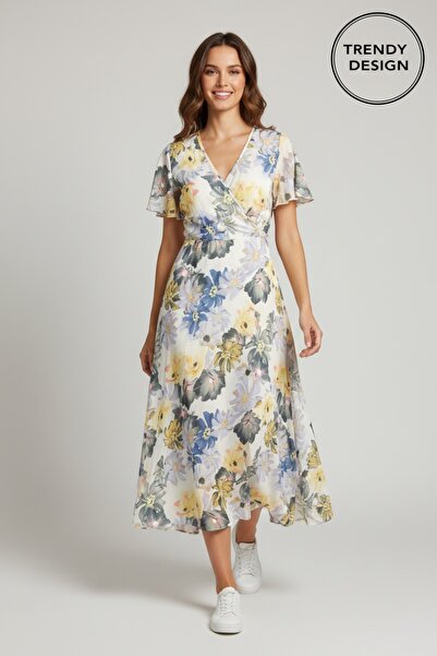 Trendy Design Rochie Midi de Vară – Imprimeu Floral și Confort Zilnic