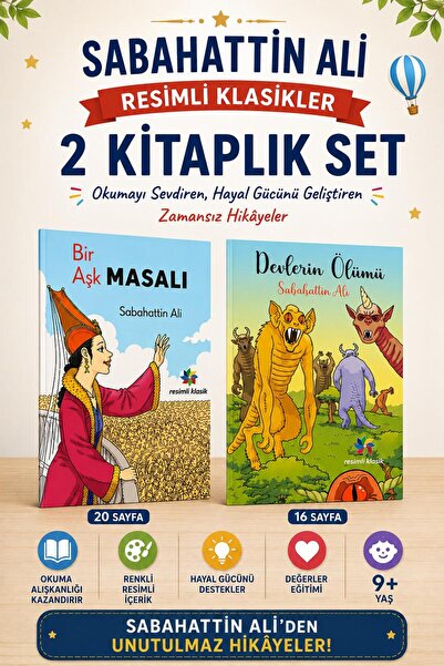 Harika Kitap Sabahattin Ali Resimli Klasikler 2 Kitap Seti - Bir Aşk Masalı &...
