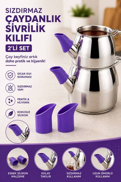 QesQin Sızdırmaz Silikon Çaydanlık Uç Aparatı (2'li Set)