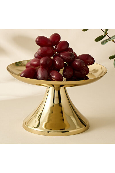 Lifestyle Hibiscus Embossed Metal Cake Stand - 20x12 cms