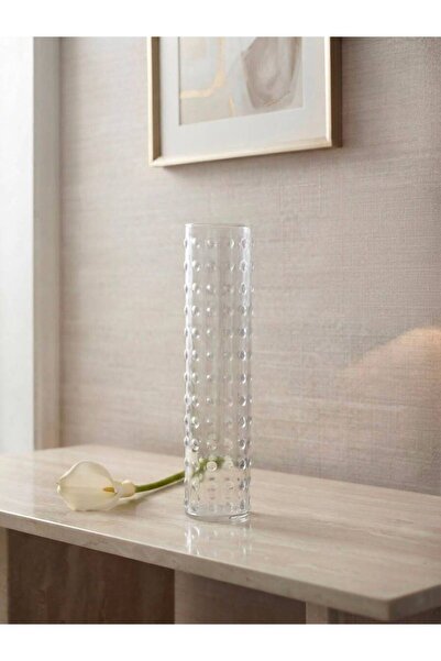 Lüks Sepeti RAYAN Bamboo Bubble Cam Vazo 50 cm Şeffaf Dekoratif Çiçek Vazosu ...