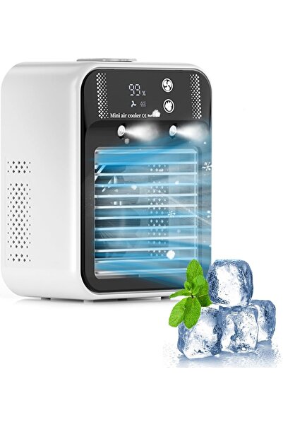 Generic Brand Mini climatizator portabil 4-în-1, răcire USB, 500ml, 2 viteze,...