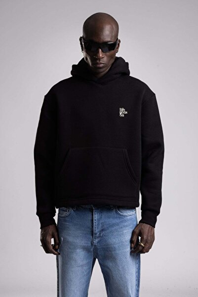 Catch Kabartmalı Baskılı Kapüşonlu Sweatshirt