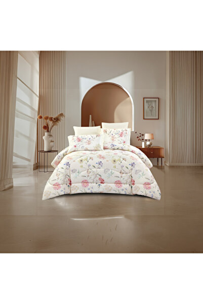 Lifestyle Queen Floral Print 4 Piece Reversible Comforter Set - 170x240cms